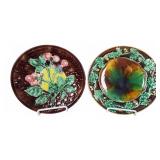 Majolica Blackberry Plates, 8 Inch, Basketwe