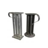 Primitive Tin Candle Molds, Set of Two