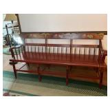 Eatrly Paint-Decorated Eight-Leg Deacons Bench