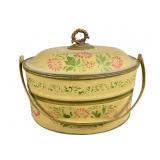 Floral Tin Tiffin Box with Lid and Handle