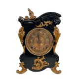 Ansonia Metal Mantle Clock with Gilt Brass