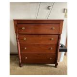 Sheraton-Style Chest of Drawers with Brass Pulls