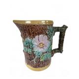 Majolica Woodland Dogwood Pitcher, 7.25 in