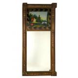 American Federal Split Column Eglomise Wall Mirror