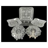 Brilliant Period Cut Crystal Dishes Set