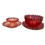 Baccarat Glass and Lotus Bowl Set, 4 Pieces
