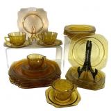 Federal Glass Amber Madrid Luncheon Pieces