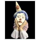 Lladro Porcelain Sad Jester Clown Bust