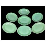 7 Vintage Jadeite Oval Serving Platters