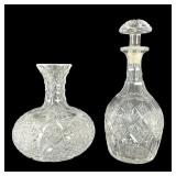 Brilliant Period Vase and Decanter Set