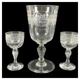 Commemorative Engraved Glass Set, 1899