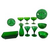 Green Depression Glass Tableware Collection