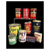 Historic Tin and Cardboard Food Package Lot