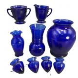 Cobalt Blue Glass Vessels, Vases