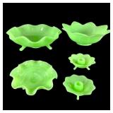 Jadeite Pedestal and Footed Bowls