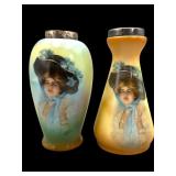 Pair Sterling Rimmed Philip Boileau Bud Vases
