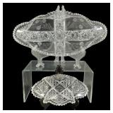 Brilliant Period Cut Crystal Serving Dishes