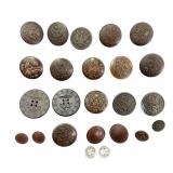 WWI Uniform Buttons, 24-Piece Assortment