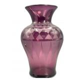 Corriea Signed Purple Acid Etched Vase 10.5"