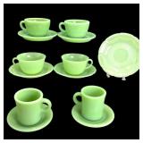 Jadeite Fire-King + Cups and Saucers Set