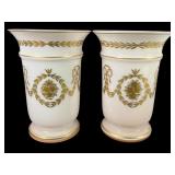 Pair Early French Opaline Style Glass Vases