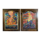 Charles Frith Oil Paintings on Cabinet Doors