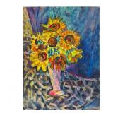 Sunflower Still Life, Attrib. Charles Frith