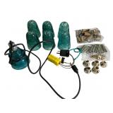 Custom Aqua Glass Insulators Lighting Equip Lot