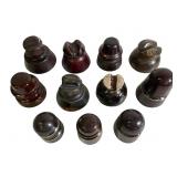 11 Porcelain Insulators, Various Designs