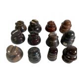 12 Brown Porcelain Insulators, Cook, Thomas & Othe