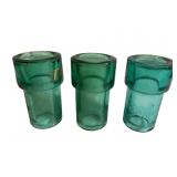 3 Green Glass Wall Tube Insulators R-5088