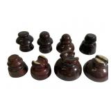 8 Dark Brown (Thomas) Porcelain Insulators