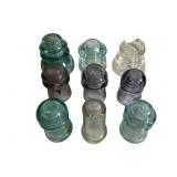 9 Various Transparent Glass Insulators