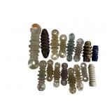 16 Radio Strain Insulators, Various Colors