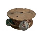 Copper wire spool with Aqua glass insulator