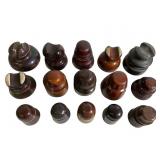 15 Porcelain Insulators, Various Brown Shades