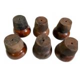 6 Brown Porcelain Insulators with Concrete