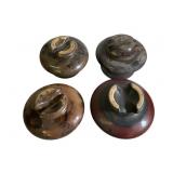 4 Large Porcelain Insulators, 7" x 7.5"