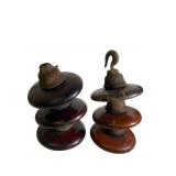Two Large Locke Insulators 1941 & 1945