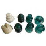 8 Mixed Glass and Ceramic Insulators