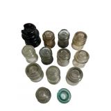 13 Glass Insulators, Hemingray,