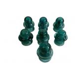 7 Hemingray & Other Aqua Glass Insulators