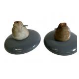 2 Large Gray Porcelain Insulators, P90952