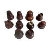 10 Brown Porcelain Ceramic Insulators