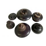 6 Large Dark Porcelain Insulators
