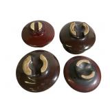 4 Large Brown Porcelain Insulators