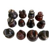 12 Porcelain Insulators, Various Types