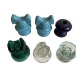 Six Porcelain and Glass Insulators Collection