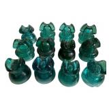 12 Aqua/Green Glass Insulators