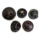5 Large Porcelain Insulators, Assorted